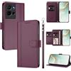 linsuyu Cover Compatible con TCL K32 / K33 【Design a portafoglio due scomparti per carte】 Custodia per cellulare Violet