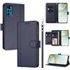 linsuyu Cover Compatible con Motorola Moto G22 / E32 (India) / E32s / E22s 【Design a portafoglio due scomparti per carte】 Custodia per cellulare Blue