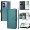 linsuyu Cover Compatible con Oppo A5X / A3X 2024 / A3 2024 / A60 5G / A40 / A40M / A5I 【Design a portafoglio due scomparti per carte】 Custodia per cellulare Green