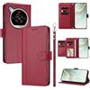 linsuyu Cover Compatible con ZTE nubia Focus 2 Ultra 【Design a portafoglio due scomparti per carte】 Custodia per cellulare Red