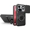 LEHEHE Cover per Nothing Phone 4a Pro, Custodia con Copriobiettivo Scorrevole, Anello Magnetico Girevole a 360 Gradi con Funzione Stand Guscio Antiurto Rinforzato-Nero