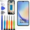 ERYNK Display TFT per Galaxy A34 5G SM-A346M/DSN, SM-A3460 [con cornice] [nessuna funzione di impronte digitali] [6,6 pollici] display LCD touch screen digitizer con set di attrezzi