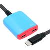 NFHK Cavo di alimentazione USB-C Type-C 1-to-2 per visori VR/AR, OTG, video 8K, USB-C femmina, PD da 100 W per console portatili, laptop, tablet e telefoni.