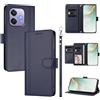 linsuyu Cover Compatible con Oppo A5X / A3X 2024 / A3 2024 / A60 5G / A40 / A40M / A5I 【Design a portafoglio due scomparti per carte】 Custodia per cellulare Blue