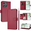 linsuyu Cover Compatible con Motorola Moto G67 Power / G57 Power / G100 2025 / G100S 2025 【Design a portafoglio due scomparti per carte】 Custodia per cellulare Red