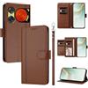 linsuyu Cover Compatible con ZTE Nubia Music 2 【Design a portafoglio due scomparti per carte】 Custodia per cellulare Brown