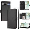 linsuyu Cover Compatible con Google Pixel 7a 【Design a portafoglio due scomparti per carte】 Custodia per cellulare Black