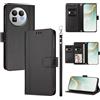 linsuyu Cover Compatible con Realme GT 8 Pro 【Design a portafoglio due scomparti per carte】 Custodia per cellulare Black