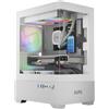 GAMDIAS Aura GC9M WH - Custodia per PC Micro Tower M-ATX, pannello in vetro temperato senza giunture, 3 ventilatori ARGB 120 mm integrati, installazione senza attrezzi, filtro antipolvere magnetico