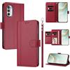 linsuyu Cover Compatible con Motorola Moto G52 4G / G82 5G / G71S 5G 【Design a portafoglio due scomparti per carte】 Custodia per cellulare Red