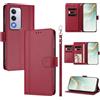 linsuyu Cover Compatible con Oppo K12x / A80 5G,Compatible con Oppo A5 5G / A3 Pro / A3 Vitality 【Design a portafoglio due scomparti per carte】 Custodia per cellulare Red