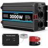 OLTEANP Convertitore Di Tensione Da 12V a 230V a Onda Sinusoidale Pura 3000W Con Prese Eu e Porta Usb - Controllo a Distanza e Display a Led Per Auto Da Campeggio, Roulotte, Camper