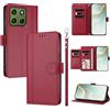 linsuyu Cover Compatible con Motorola Moto X70 Air 5G / Edge 70 5G 【Design a portafoglio due scomparti per carte】 Custodia per cellulare Red