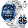 BENYAR SMART Orologio Smartwatch Uomo Militare con Luce a LED, Display AMOLED 1,52 Pollici, Smart watch con Funzione Telefono, Batteria 800 mAh, Frequenza Cardiaca/Monitor del Sonno, 119 Modalità Fitness Tracker