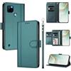 linsuyu Cover Compatible con Realme C21Y / C25Y 【Design a portafoglio due scomparti per carte】 Custodia per cellulare Green