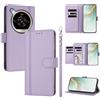 linsuyu Cover Compatible con ZTE nubia Focus 2 Ultra 【Design a portafoglio due scomparti per carte】 Custodia per cellulare Purple