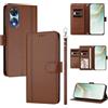 linsuyu Cover Compatible con Oppo A78 5G / A1x 5G / A58 (China) / A58x 【Design a portafoglio due scomparti per carte】 Custodia per cellulare Brown
