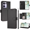 linsuyu Cover Compatible con Oppo Reno13 Pro 5G 【Design a portafoglio due scomparti per carte】 Custodia per cellulare Black