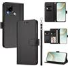 linsuyu Cover Compatible con Realme 7i (Global) / C12 / C15 / C25 / C25s,Compatible con Realme Narzo 30A / Narzo 20 【Design a portafoglio due scomparti per carte】 Custodia per cellulare Black