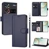 linsuyu Cover Compatible con ZTE Nubia Z60 Ultra 【Design a portafoglio due scomparti per carte】 Custodia per cellulare Blue