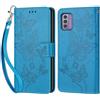 KENHONER Custodia per Nokia G42 5G Cover, Blu Farfalla | Portafoglio in Pelle PU Retro, Antiurto Flip, Slot per Schede, Funzione Stand, Chiusura Magnetica