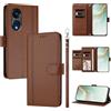 linsuyu Cover Compatible con Oppo A1 Pro 5G,Compatible con Oppo Reno8 T 5G 【Design a portafoglio due scomparti per carte】 Custodia per cellulare Brown