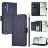 linsuyu Cover Compatible con ZTE Blade A53 Pro 【Design a portafoglio due scomparti per carte】 Custodia per cellulare Blue