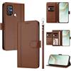 linsuyu Cover Compatible con ZTE Blade A52 【Design a portafoglio due scomparti per carte】 Custodia per cellulare Brown