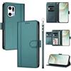 linsuyu Cover Compatible con Oppo Find X5 Pro 【Design a portafoglio due scomparti per carte】 Custodia per cellulare Green