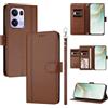 linsuyu Cover Compatible con Oppo Reno13 Pro 5G 【Design a portafoglio due scomparti per carte】 Custodia per cellulare Brown