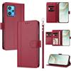 linsuyu Cover Compatible con Realme Narzo 50 Pro,Compatible con Realme 9 4G / 9 Pro Plus 5G 【Design a portafoglio due scomparti per carte】 Custodia per cellulare Red