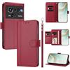 linsuyu Cover Compatible con ZTE Nubia Z80 Ultra 【Design a portafoglio due scomparti per carte】 Custodia per cellulare Red