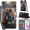 Haninsuze Cover per Samsung Galaxy A35 5G, Gatto | Pelle PU Portafoglio, Porta Carte, Magnetica, Libro, Antiurto Custodia