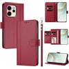 linsuyu Cover Compatible con Oppo Reno15 Pro / Reno15 Pro mini 【Design a portafoglio due scomparti per carte】 Custodia per cellulare Red