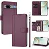 linsuyu Cover Compatible con Google Pixel 7a 【Design a portafoglio due scomparti per carte】 Custodia per cellulare Violet