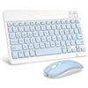 SOPPY Tastiera e Mouse Bluetooth Portatili, Mini Tastiera Ricaricabile, Tastiera Wireless per iPad/Samsung Tab/Lenovo Tab/iOS/Android/Windows, Layout Italiano (Blu)