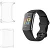 HOMTERN Confezione da 3 Custodie Progettate per Fitbit Charge 6 / Charge 5, Guscio Morbido in TPU Leggero Anticaduta Schermo Flessibile Antigraffio Custodia Protettiva Completa, Confezione d
