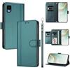 linsuyu Cover Compatible con TCL 30Z / 30 LE (T602DL 【Design a portafoglio due scomparti per carte】 Custodia per cellulare Green