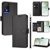 linsuyu Cover Compatible con TCL 505 / (T509K)(T5094 【Design a portafoglio due scomparti per carte】 Custodia per cellulare Black