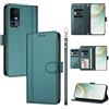 linsuyu Cover Compatible con TCL 40R 5G,Compatible con Sharp Aquos V6 5G 【Design a portafoglio due scomparti per carte】 Custodia per cellulare Green