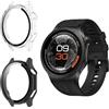 Funrae Custodia Compatibile con Oneplus Watch 4 47mm/Oppo Watch X3 [2 Pezzi], Cover Protettiva Telaio Rigida PC [Con Vetro Temperato] HD Clear Anti-Graffio Protezione Case - Trasparente&Nero