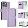 linsuyu Cover Compatible con Motorola Moto G67 Power / G57 Power / G100 2025 / G100S 2025 【Design a portafoglio due scomparti per carte】 Custodia per cellulare Purple