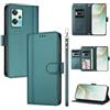 linsuyu Cover Compatible con OnePlus Nord CE 2 Lite/Nord 2 Lite,Compatible con Realme 9 5G / 9 Pro / Q5 / V25 5G 【Design a portafoglio due scomparti per carte】 Custodia per cellulare Green