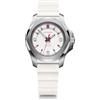 Victorinox Orologio Donna I.N.O.X. V Ø 37 mm, Swiss Made, Quarzo Analogico, Impermeabile fino a 100 m, Vetro Zaffiro, Cinturino in Caucciù, Bianco