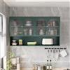 Generisch Armadio da bagno, da appendere, con 4 ante e ripiano, per cucina, soggiorno, bagno. 120 x 23 x 70 cm, verde.