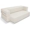 EVERGREENWEB MATERASSI & BEDS EVERGREENWEB Divano Letto 2 Posti Rivestimento Sfoderabile e Lavabile, Divano Design Trasformabile in comodo materasso Matrimoniale con Kit Lenzuola e Piumino, 2 cuscini in omaggio Color Beige|Tetris