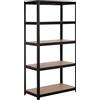 CATTERHOUSE Catter House Scaffale metallico in kit Hans Plus 70 x 40 x 180 cm con struttura in acciaio colore nero con 5 ripiani regolabili Supporta fino a 875 kg per uso domestico e professionale