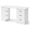 MEGAOFFERTE.IT Scrivania Da Ufficio E Studio In Stile Moderno 120 cm Con 3 Cassetti E 3 Ripiani A Giorno Struttura In MDF Resistente Design Minimal Salvaspazio Ideale per Casa Cameretta E Smart Working Colore Bianco