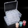 Segbeauty Scatola di pittura a diamante con 2 barattoli, scatola trasparente con 12 vasi, scatola di plastica, scomparti per riporre oggetti con divisorio rimovibile, per perline, ricamo, unghie