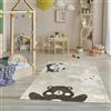 Jimri Tappeto per la cameretta dei bambini con orsetti, panda, pois, cuoricini e palloncini, tappeto per bambini - Beige, 160 x 230 cm